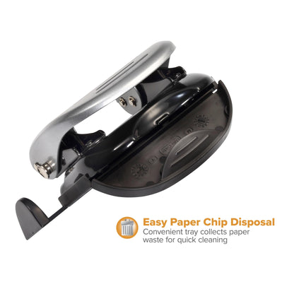Bostitch Office EZ Squeeze Reduced Effort 2-Hole Punch, 2 Sheets, Locking Handle, Silver (231)