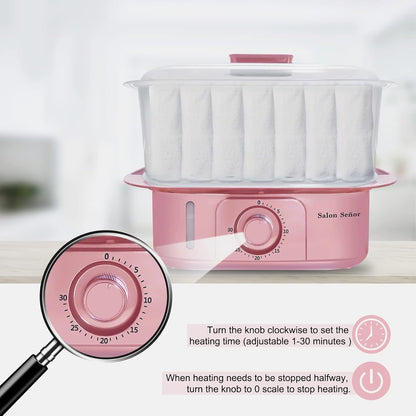 Pink Towel Steamer with Quickly Heating in 5 Mins Auto Off Timer Spa Towel Steamer for Personal Use at Home