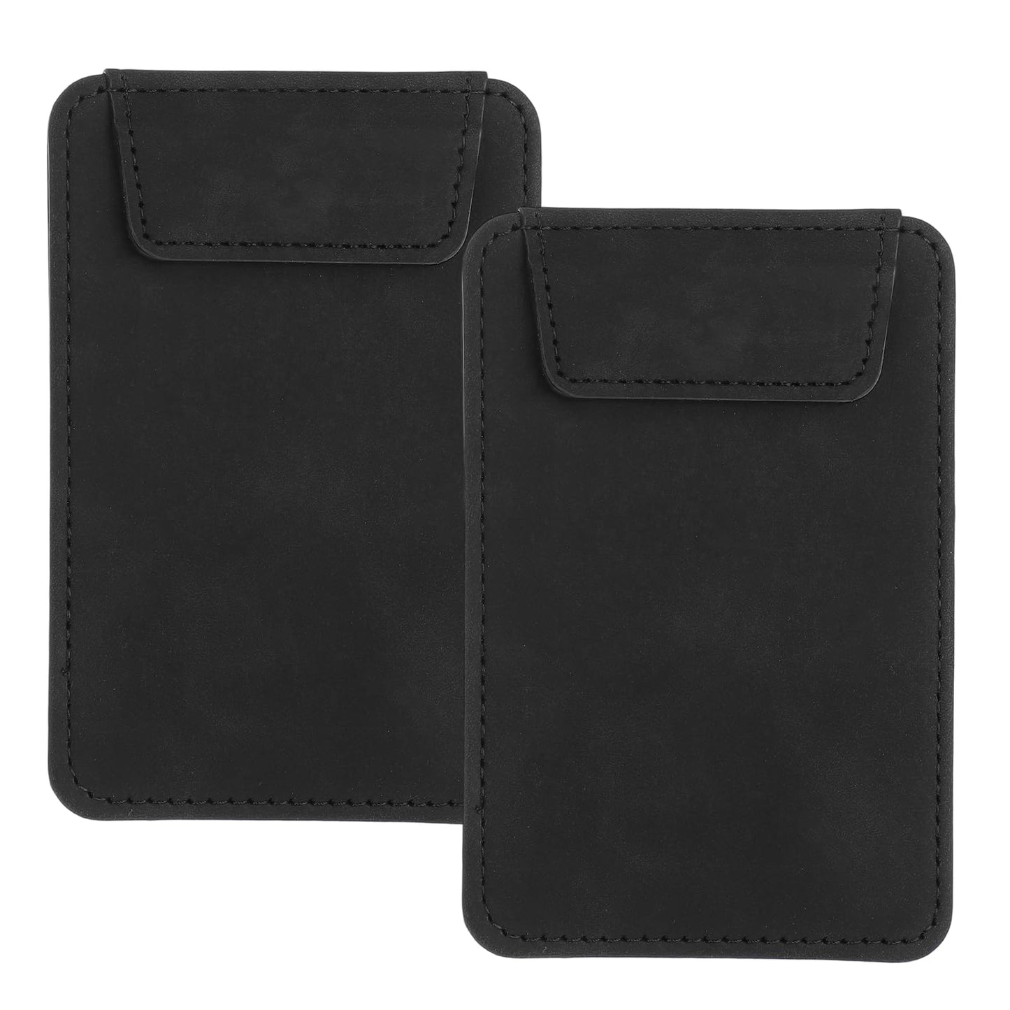 uxcell 2 Pack Mini Clipboard, 5" x 3" Leather Small Clipboard with Pen Holder, Mini Size Magnetic Writing Clip Boards for Business, Office,Restaurant and Hotel (Black)