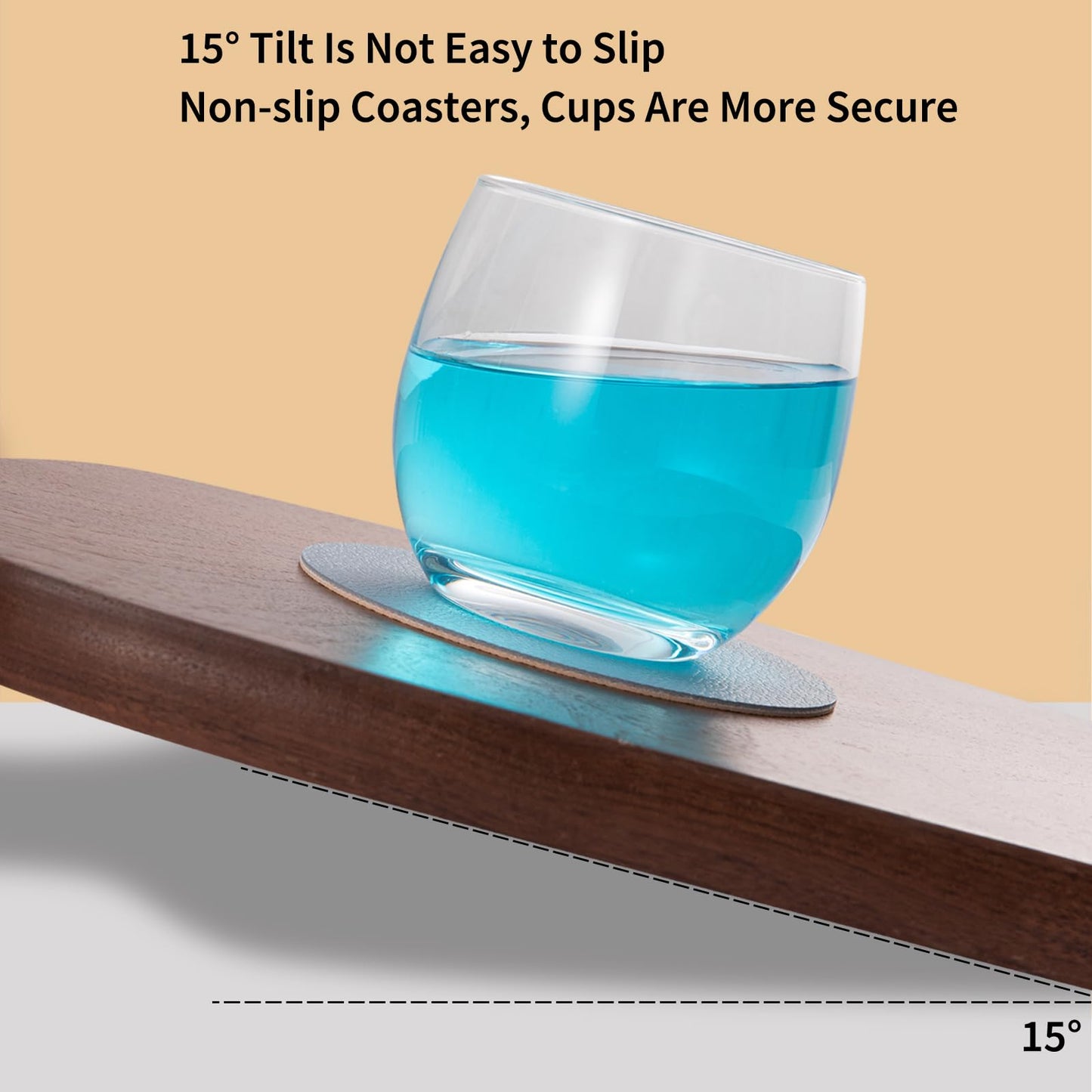 Chitomars Faux Leather Coasters Set of 12, Dual Sided for Coffee Tabletop Protection, Non-Slip Washable Cup Coasters (Beige Yellow Light Blue)