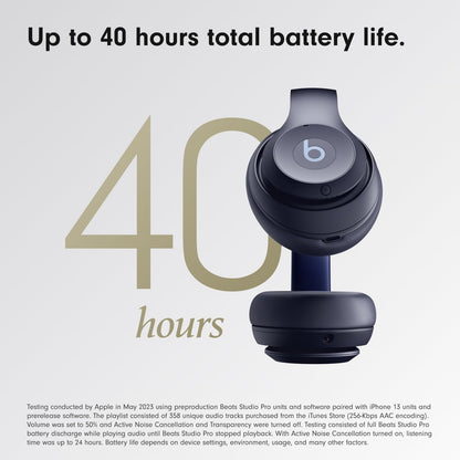 Beats Studio Pro - Premium Wireless Over-Ear Headphones- Up to 40-Hour Battery Life, Active Noise Cancelling, USB-C Lossless Audio, Apple & Android Compatible - Navy