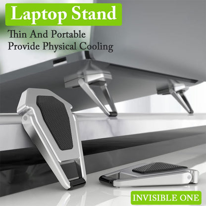 Portable Invisible Laptop Stand, Mini Aluminum Cooling Pad,Computer Keyboard Mount Kickstand,Ergonomic Lightweight Laptop Desk Stand (1pack（2pcs）)