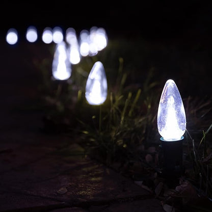 HLO Lighting Smooth C9 Christmas Lights | Orange LED Bulbs for Indoor & Outdoor Christmas Decor | Set of 25