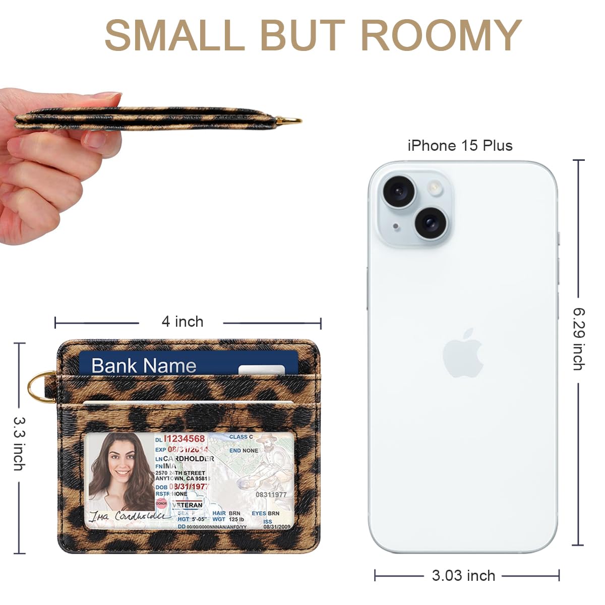 Simikol Slim Minimalist Pocket Credit Card Holder Wallet RFID Blocking Lightweight Thin Small Cute Card Cases,Leopard