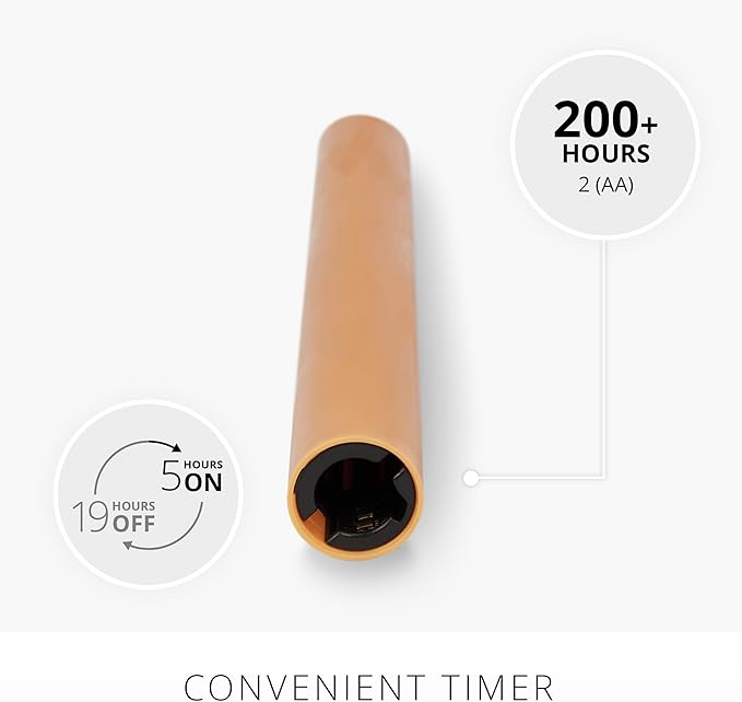 Luminara - Flameless Battery Operated Taper Candle - Sunlit Honey - Pack of 1-1x9.5 - LED Flickering Flame - Realistic Safe for Home Kids and Pets