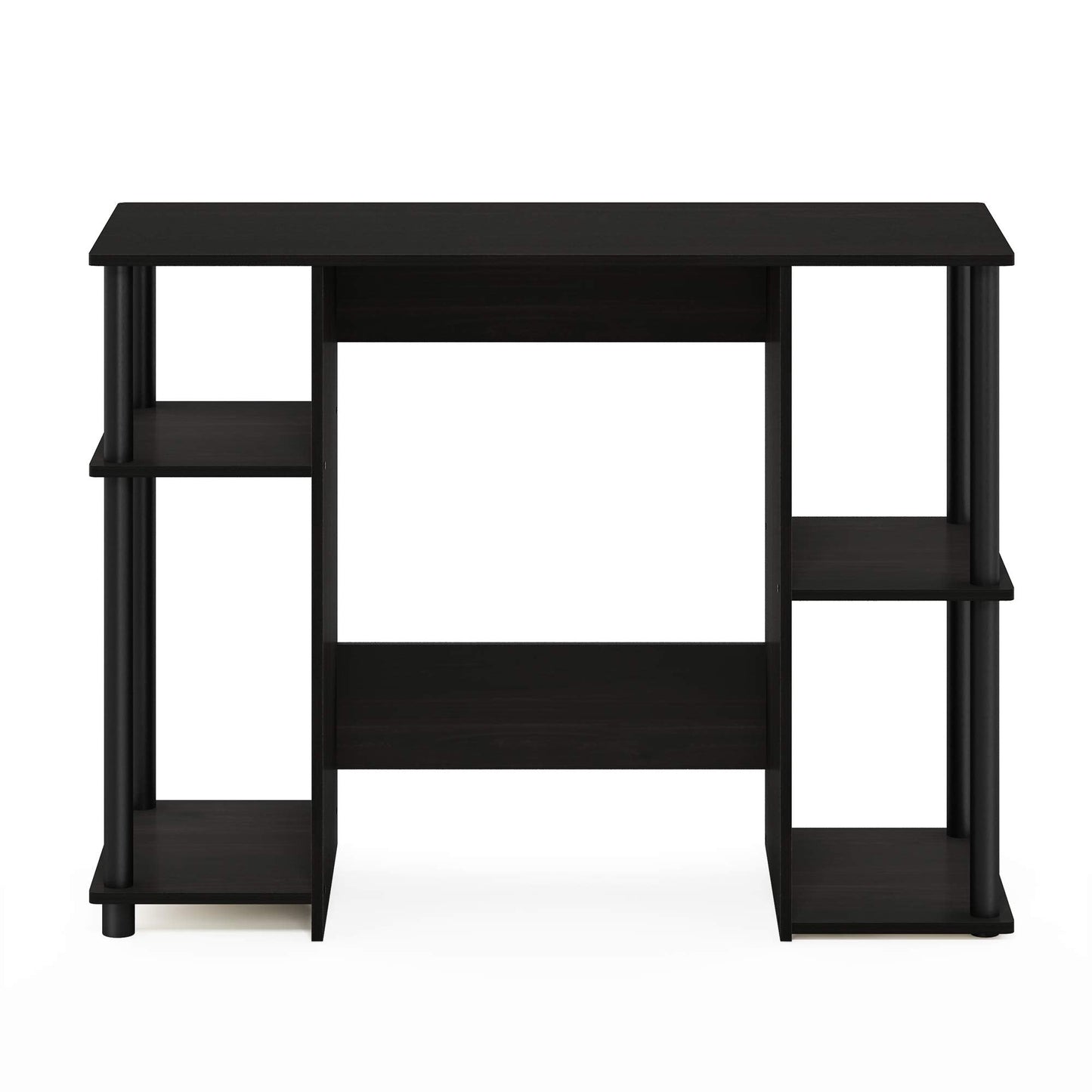 Furinno JAYA Desk, 38.4" Wide Gaming Desk, Computer Study Desk, Office Desk with Side Shelves, Open Storage, for Home Office, Bedroom, Dorm, Study Room, Espresso