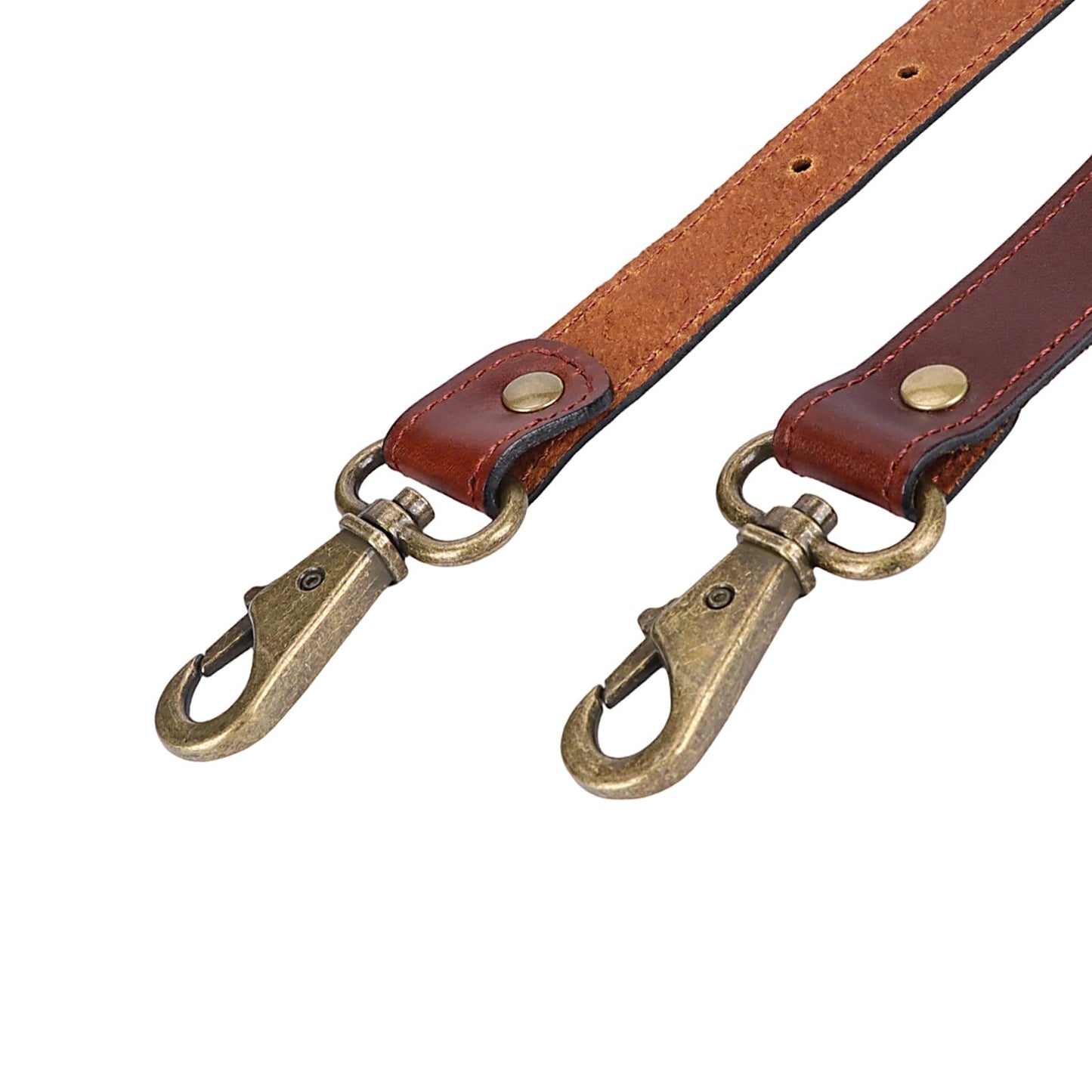 TOURBN Men's Genuine Leather Harness Suspenders - Adjustable Vintage Braces with Brass Hooks for Pants, Weddings & Formal Wear