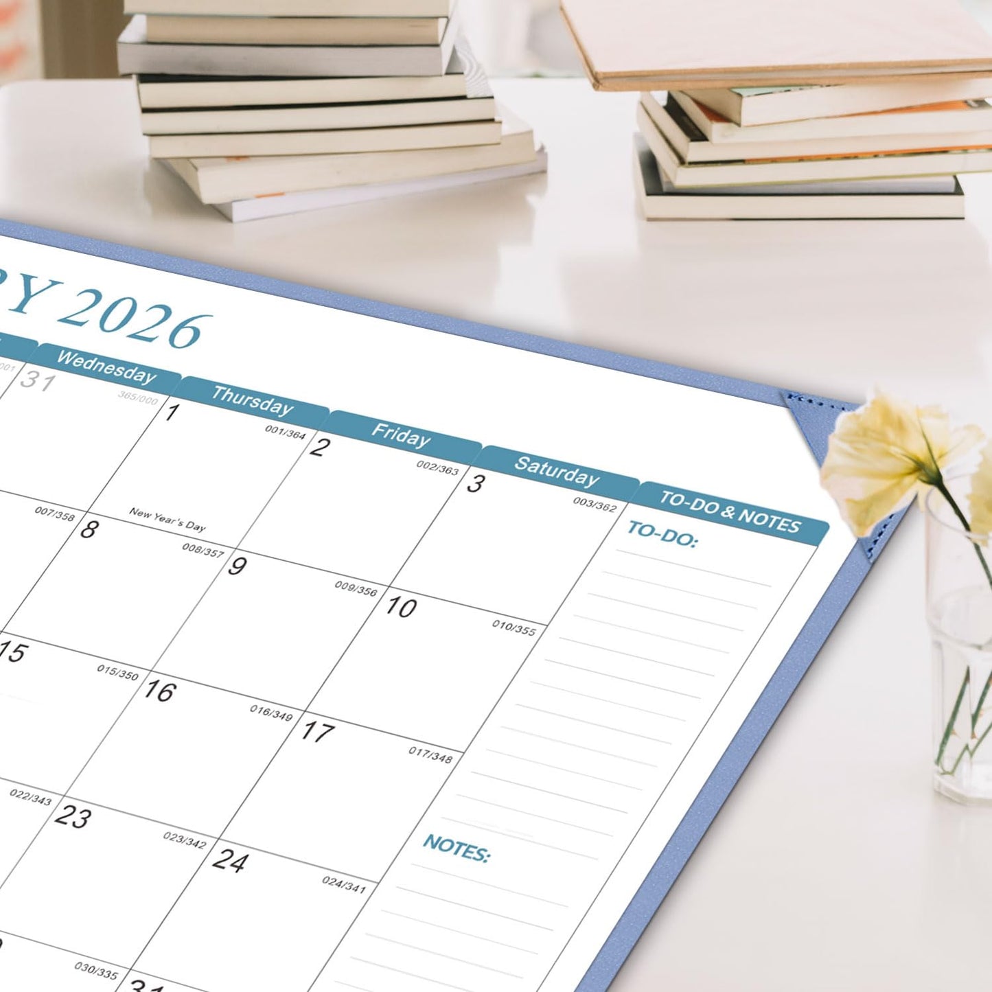 KOPEESY Desk Calendar 2026-2027, New Year Large Desk Calendar with Desktop Mat, 18 Months from January 2026 to June 2027, 22” x 17” Desktop Monthly Planner for Home or Office School