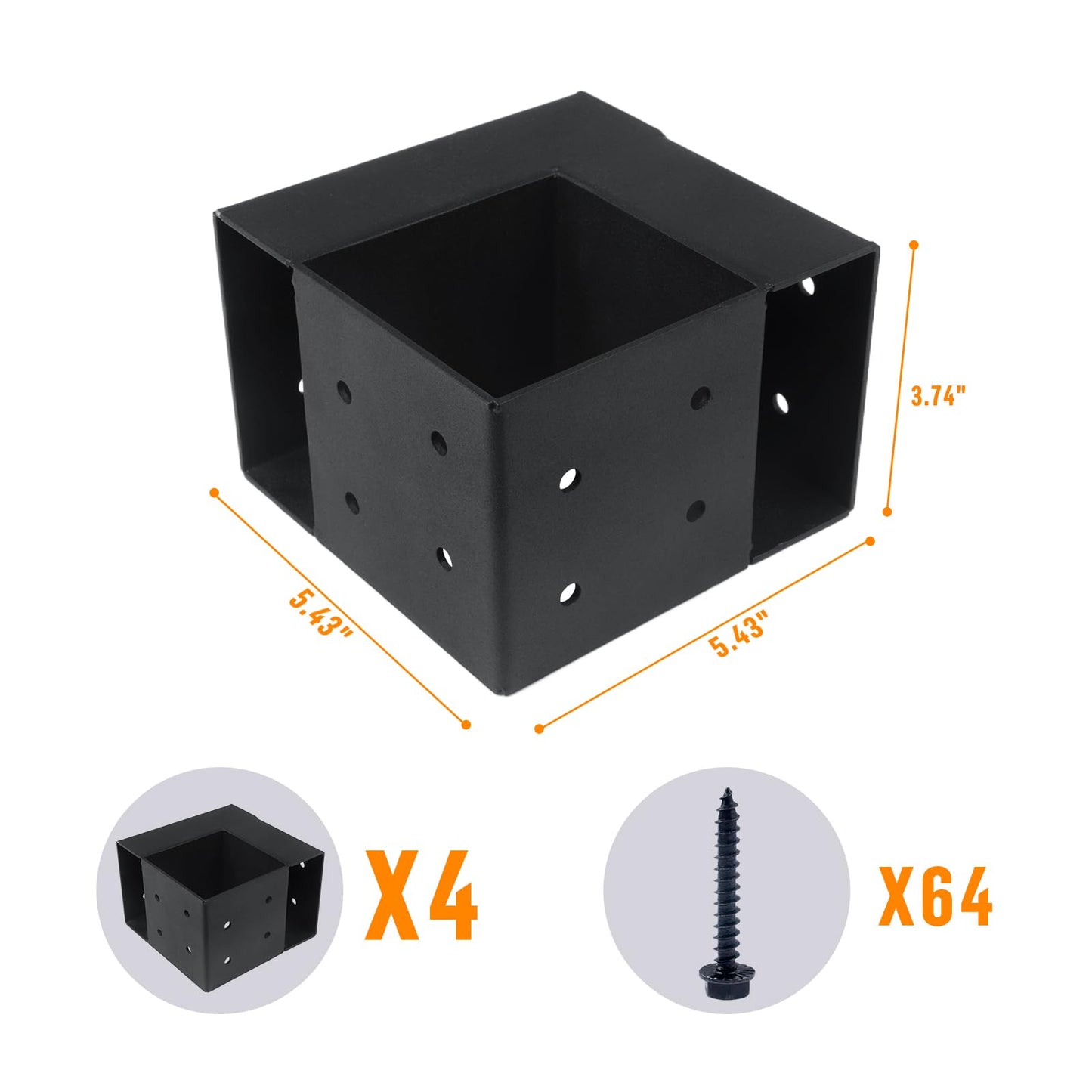 Heavy Duty Workbench Bracket Kit – Set of 4 Steel 3-Way Brackets for 4x4 and 2x4 Lumber, Ideal for DIY Garage Work Bench Legs, Woodworking Tables, Workshop Shelves, Planer Stands, and Kitchen Islands