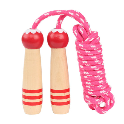 Jump Rope Kids, 7ft Adjustable Cotton Skipping Rope with Wooden Handle for Boys and Girls Fitness Outdoor Exercise