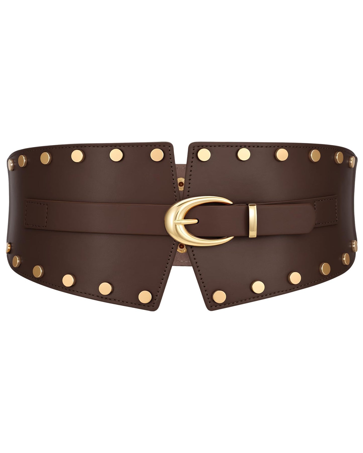 JKEEMI Women Wide Elastic Belt Studded Rivets Stylish Waist Cinch Belt for Dresses Coat