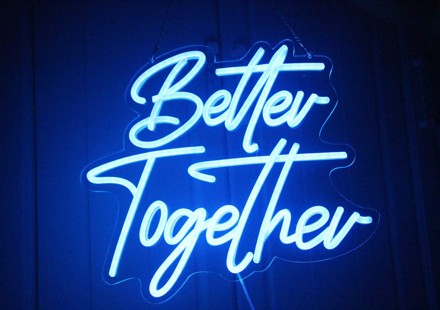 Better Together Neon signs Blue Led Neon Wedding Sign Lights For Bridal Shower Wall Decoration Engagement Anniversary Party With Dimmable Switch 5V USB Powered(14.6 * 13inches)