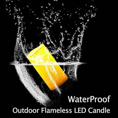 salipt Flameless Candle, LED Waterproof Candles Set of 8 (D 3'' X H3''3''4''4''5''5''6''6'') Battery Operated Candles,Flameless Candles,Resin Plastic,Indoor Outdoor Use,White