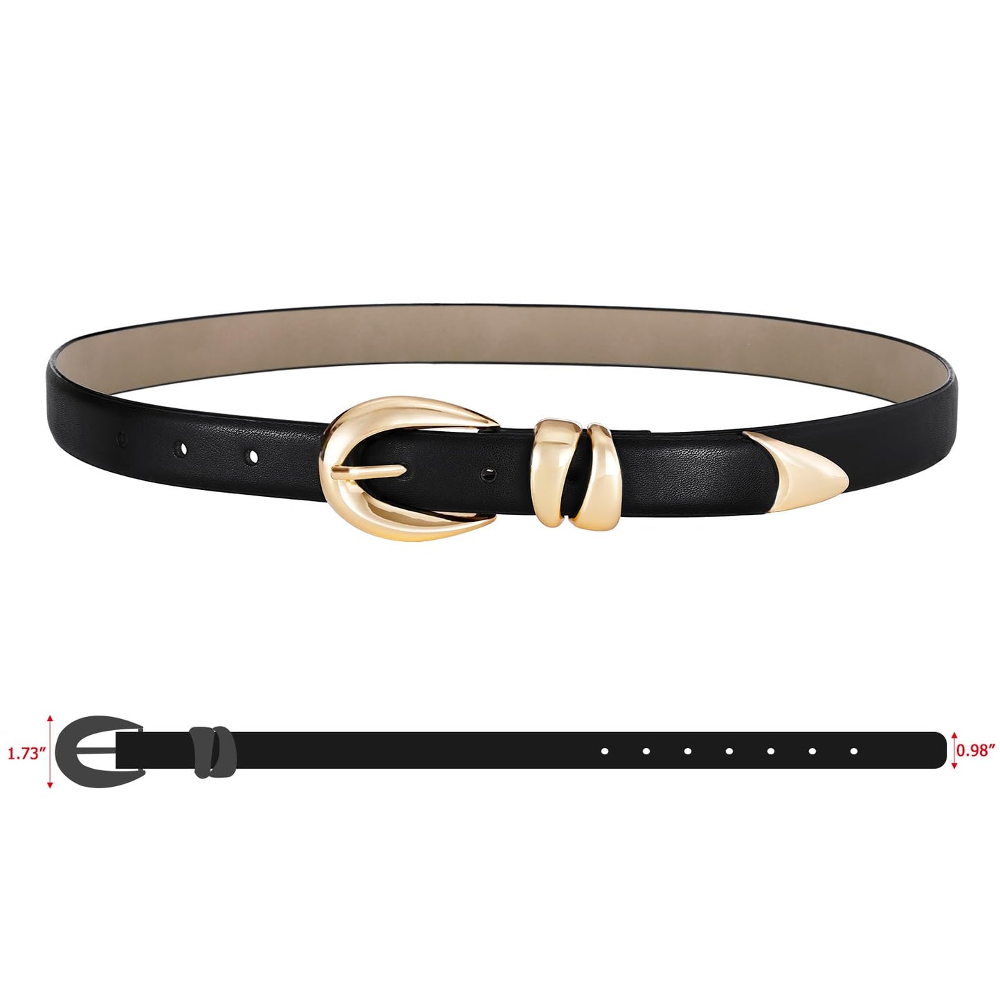 AI DEEBLUE Belts for Women – Fashion Womens Belts for Jeans Dresses Pants Chic Minimalist Black Belt