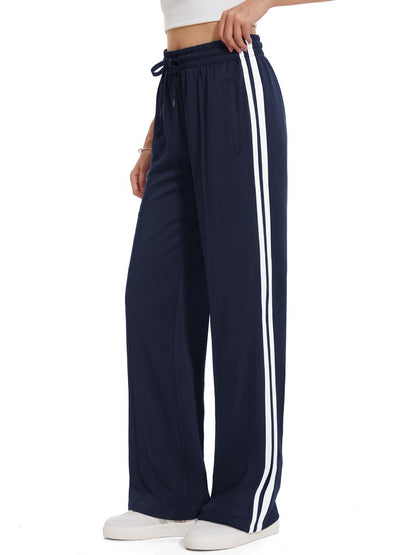 Tapata Women's 34" Inseam Tall Track Pants Loose Straight Leg Jogging Sweatpants Warm-Up Sports Athletic Running, Navy Blue, XXL