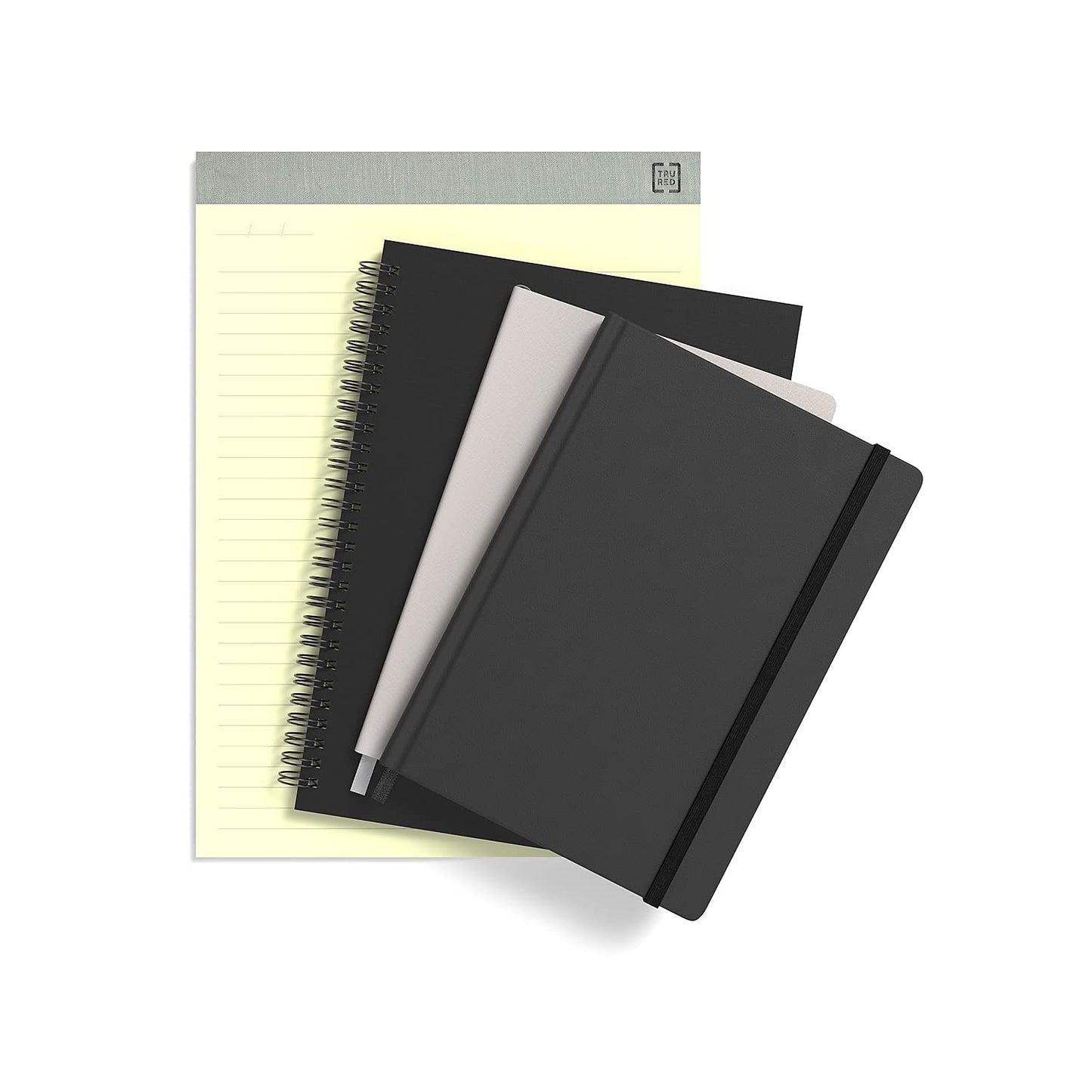 TRU RED Large Soft Cover Meeting Notebook, Black