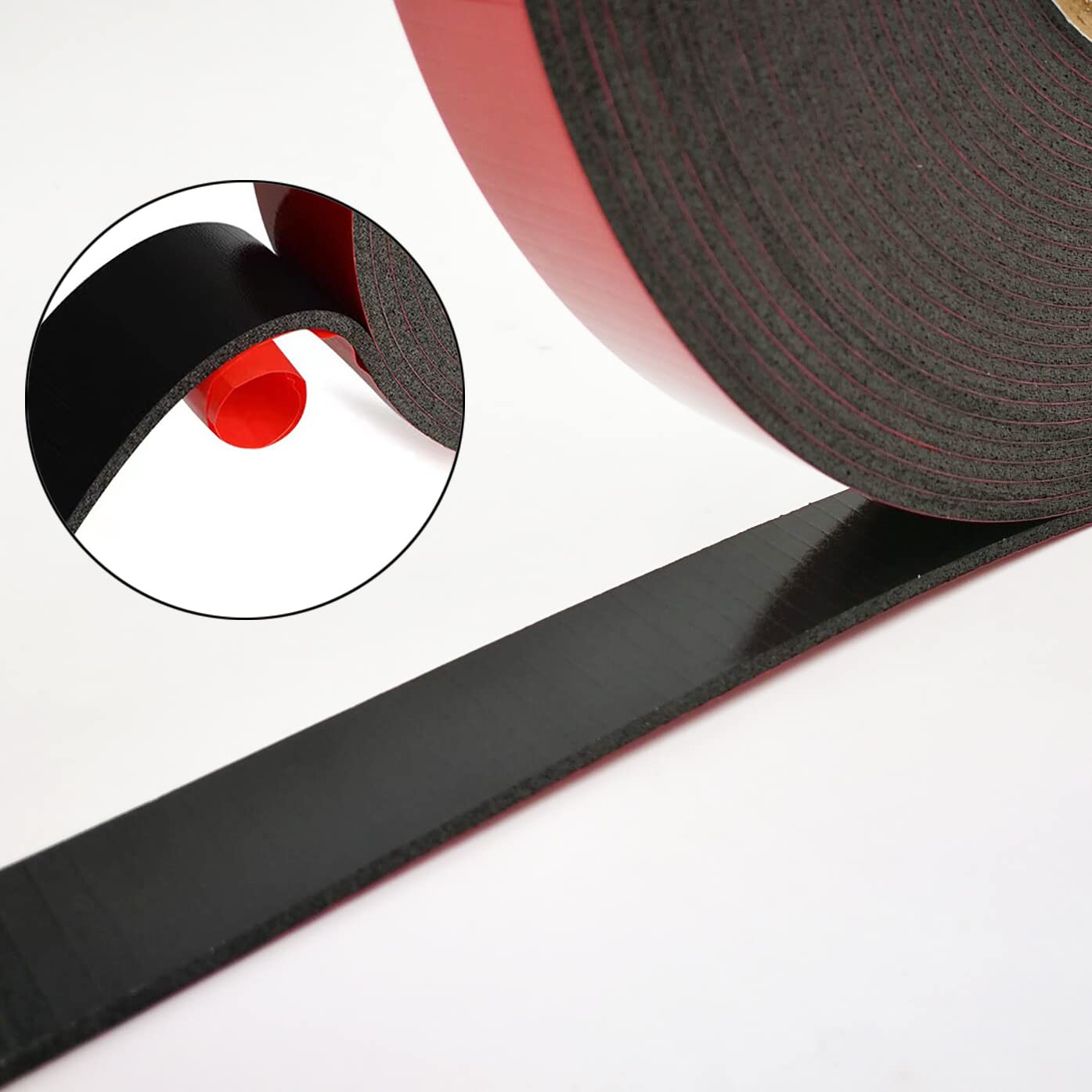 LLPT Double Sided Foam Tape 1 Inches x 50 Ft Durable Adhesive Weatherproof for Fill Gaps Attach Bond and Mount Uneven Or Textured Surfaces (T004A)