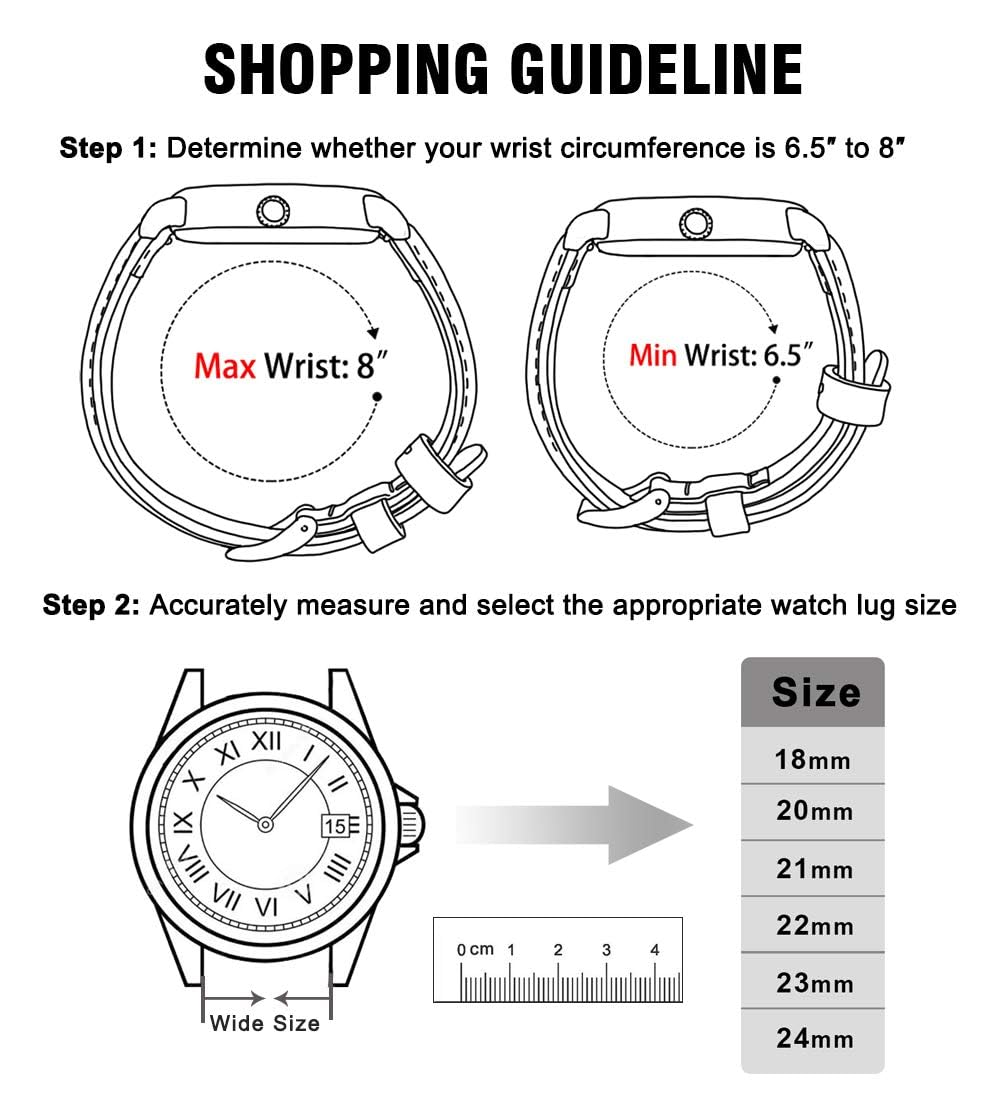 Ritche Genuine 21mm Leather Watch Band Compatible with Timex Expedition Fossil Seiko Classic Vintage Quick Realease Watch Bands for Men Women Black Watch Strap, White Elephant Gifts, Stocking Stuffers for Men, Father's Day gifts