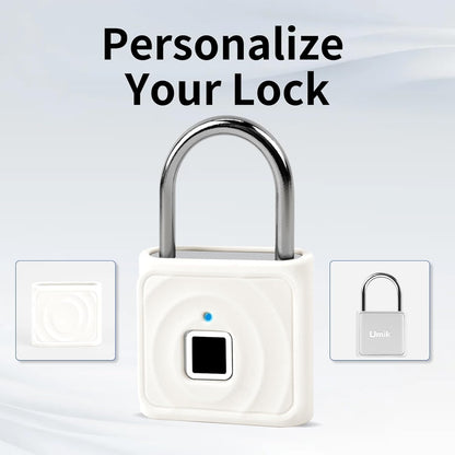 UMIKSMART Biometric Smart Lock, Keyless Fingerprint Padlock with USB Charging, Smart Lock Gift for Students, Gym Lockers, School Lockers, Luggage, Storage Boxes, Fences, Backpacks, Cabinets