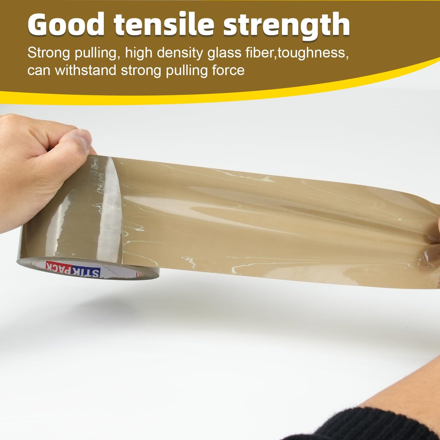 STIKPACK Wide Brown Packing Tape 6 Rolls, Total 360Y - 3 inch x 60 Yards, 2.4 mil Thick, 3 Inch Wide Brown Packaging Tape for Shipping, Mailing, Moving & Storage