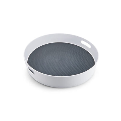 Copco Under-Sink Pantry and Cabinet Organizer, 18-Inch, Revolving Storage Solution, White and Gray