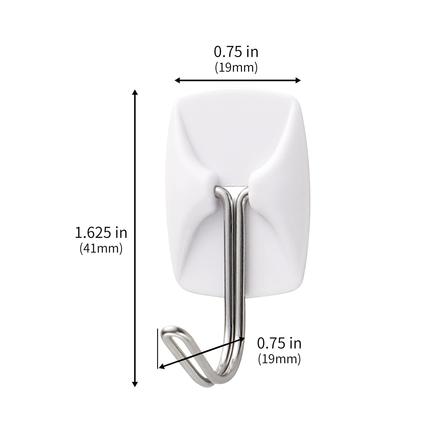 MOVELYST 32 Small Hooks+40 Removable Strips, White Wire Hanger Hooks, Heavy Duty with Adhesive Strips, Damage-Free Utility Hooks, No Tools Wall Hook for Hanging, Value Pack