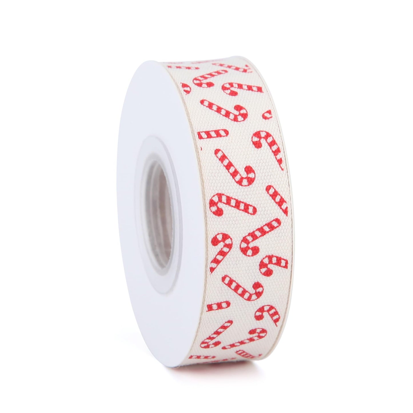 Meseey 4 Rolls 20 Yards 5/8 Inch Christmas Candy Peppermint Ribbon Red and White Stripe Cotton Ribbons for Gift Wrapping, Wreath,Tree Decoration, Outdoor Deco (Red)
