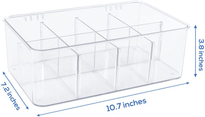 Utopia Home - Tea Bag Organizer With Lids, Clear Pantry Storage Box - (3 Pack) Stackable Partition Organizers or Holder With Lids For Drawers, Countertops, Fridge, Kitchen, Snack & Spice Organization