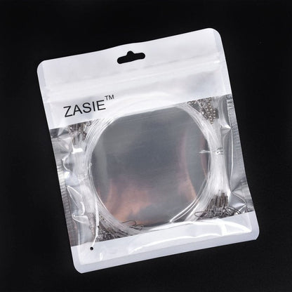 ZASIE 50lb Fluorocarbon Fishing Leader, 20in 100% Fluorocarbon Leader Line with Swivel and Snap, Saltwater and Freshwater Fishing Leaders, 20 Pack