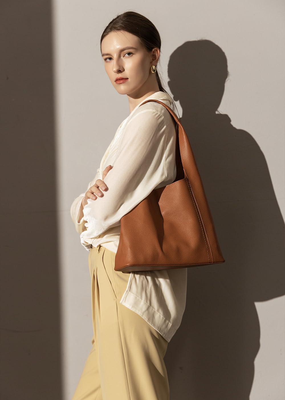 Premium Leather Purses and Handbags for Women – Large Tote Bag with Removable Zippered Pouch – Fashionable Shoulder Satchel for Casual and Designer