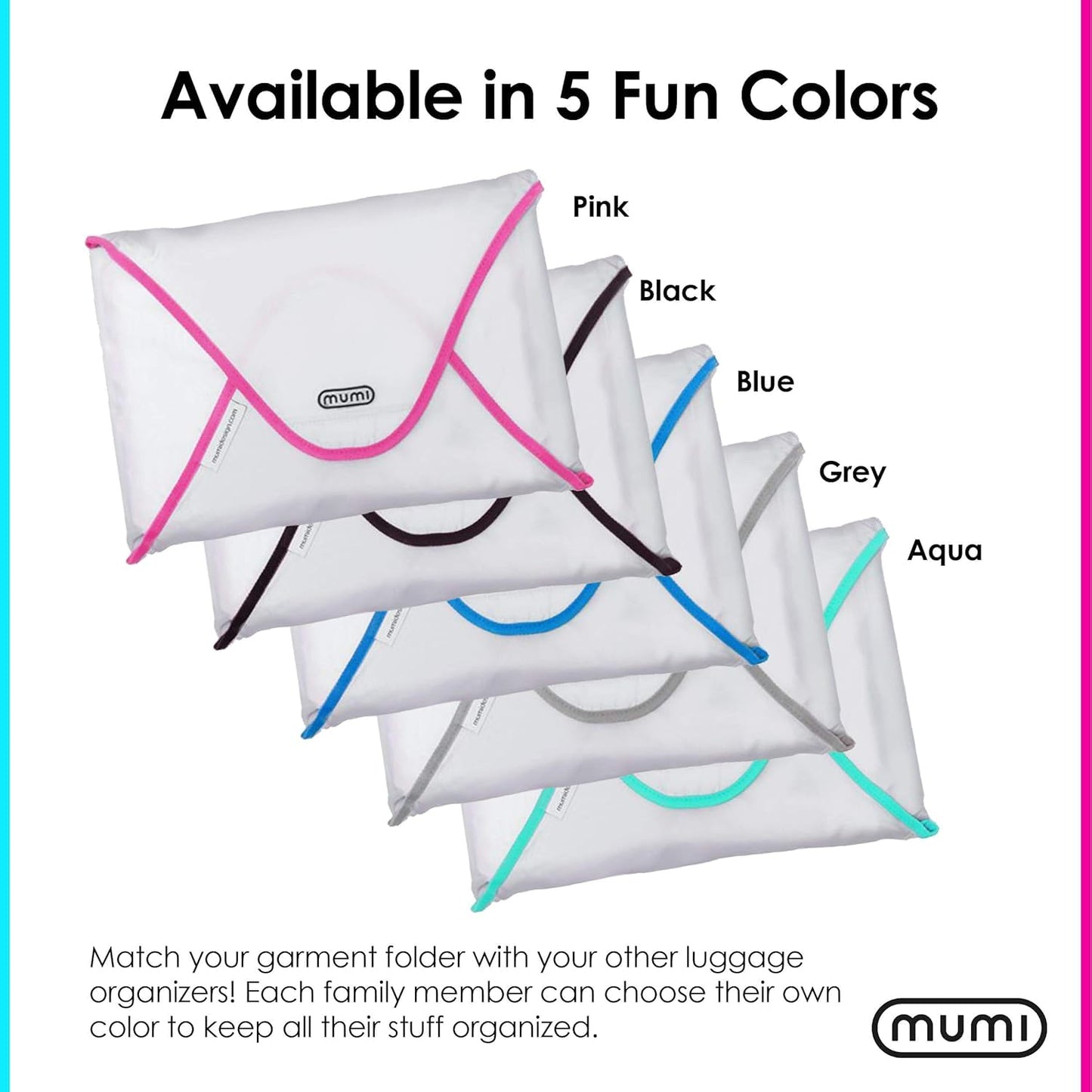 MUMI Travel Garment Bag Folder – 14.5" x 10.5" Foldable Clothes Organizer for Luggage | Anti-Wrinkle Suit & Shirt Case for Men & Women | Carry-On Garment Bag for Travel, Flights & Packing (Pink)