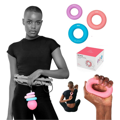 PINK VARIATIONS Smart Exercise Rings - Hoop Extra Weight - Hand Exerciser - Pilates Ring - Grip Strength Trainer - Compatible with Smart Weighted Hoop - Ideal for Fitness, Rehabilitation, Yoga