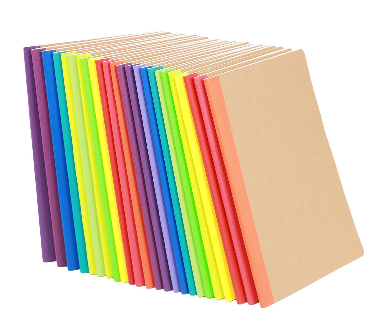 24 Pack Kraft Notebooks, Journals in Bulk for Writing, Blank Paper Sketchbooks, 60 Pages Notebook, 8.3x5.5 Inch, A5 Size, Travel Journal Set, for Gifts, Students and Office Supplies