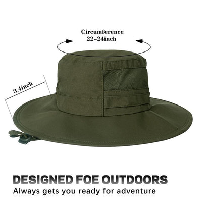 Sun Hat for Men/Women, UPF 50+ Fishing Hat,Waterproof Wide Brim Bucket Hat Foldable Boonie Hat for Hiking Garden Safari Beach Green