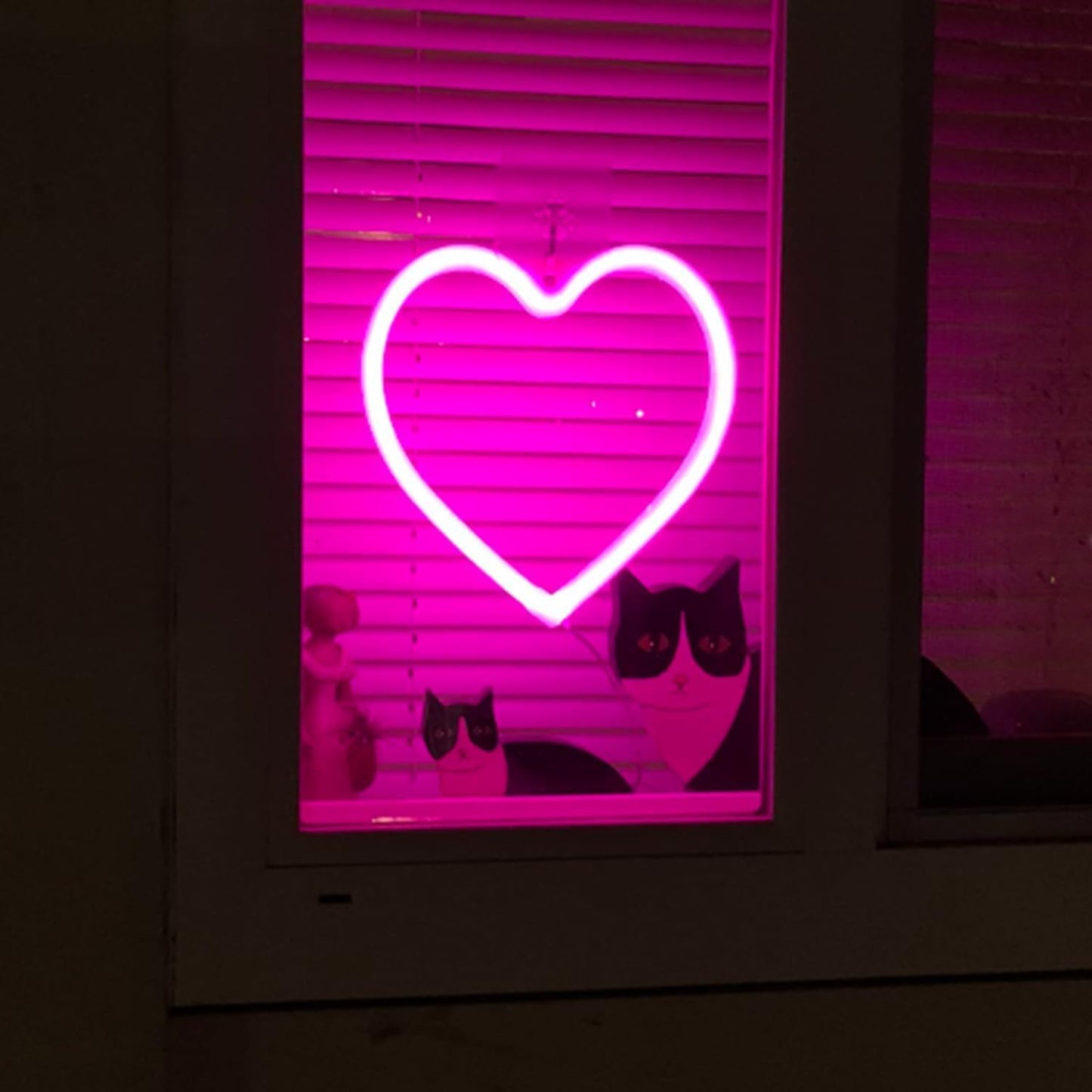 LED Neon Heart Sign,Love Hearts Neon Light for Girls Pink Room Bedroom Dorm Decor,USB or Battery Powered Heart Lamp for Wedding Valentine's Day Mother's Day Window Wall Decorations(1Pc Pink)