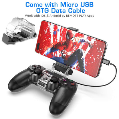 OIVO PS4 Controller Phone Mount Clip - Mobile Gaming Clamp Bracket Holder with Adjustable Stand for Dualshock 4 Controllers