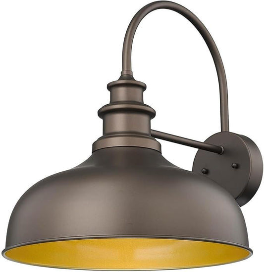 Bestshared 16" Large Gooseneck Barn Light Farmhouse Wall Outdoor Sconce Exterior Wall Mount Lighting Fixture Outside Patio Light for Porch Entryway Garage(ORB,16"-1PACK)