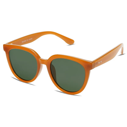 SOJOS Trendy Cat Eye Round Polarized Sunglasses for Women Fashion UV Protection Sunnies Sunglasses SJ2175