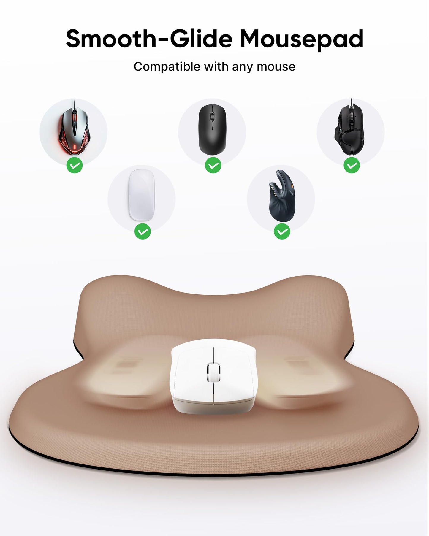 Laborio Ergonomic Mouse Pad with Wrist Rest, Mousepad with Wrist Support, Non-Slip Hard Base Mouse Pads, Portable for Office/Home/Travel Work(Coffee)