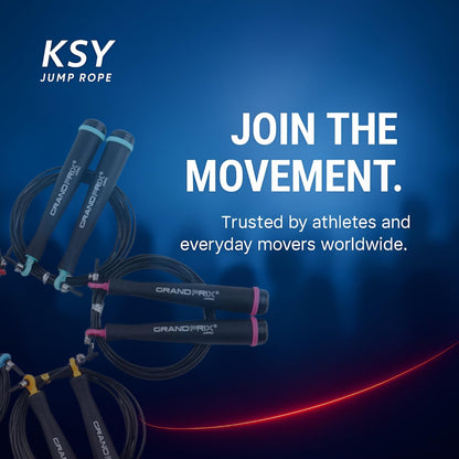 KSY Grand Prix Ultra Speed Light Wire Jump Rope (S-707, Red) – Professional Steel Wire Speed Rope for Boxing, CrossFit & HIIT – Adjustable Jump Rope with Precision Bearings – Made in Korea
