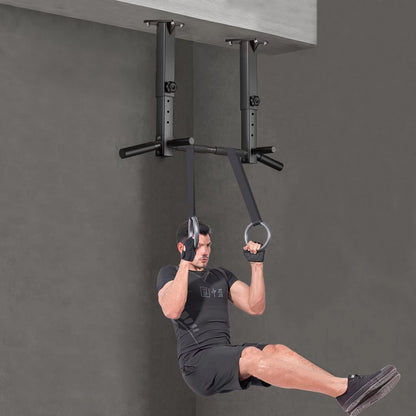 Wall Mount Pull Up Bar, Joist Mount Pull Up Bar, Beam and Rafter Mounted Chin Up Bar for Home Gym With Wood Mount and Wall Mount Screws (Black2)