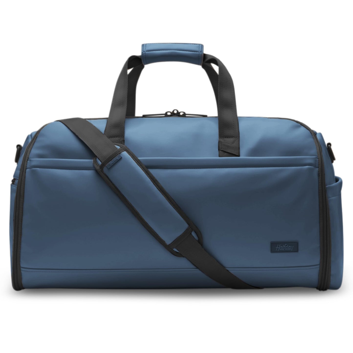 Halfday Convertible 2-in-1 Vegan Leather Premium Garment Duffel Weekender Bag 45L (Carry-on, Wrinkle-Free Travel, Hanging Suit Compartment, Shoe Pockets, Trolley Sleeve), Ocean