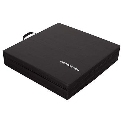 BalanceFrom Folding Gymnastics Mat, Thick Home Gym Floor Yoga Equipment, Black