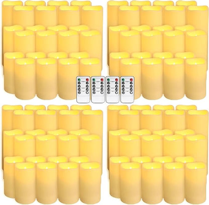96-Pack LED Flameless Candles with Remote Control - Perfect for Parties, and Special Occasions(Three Sizes)