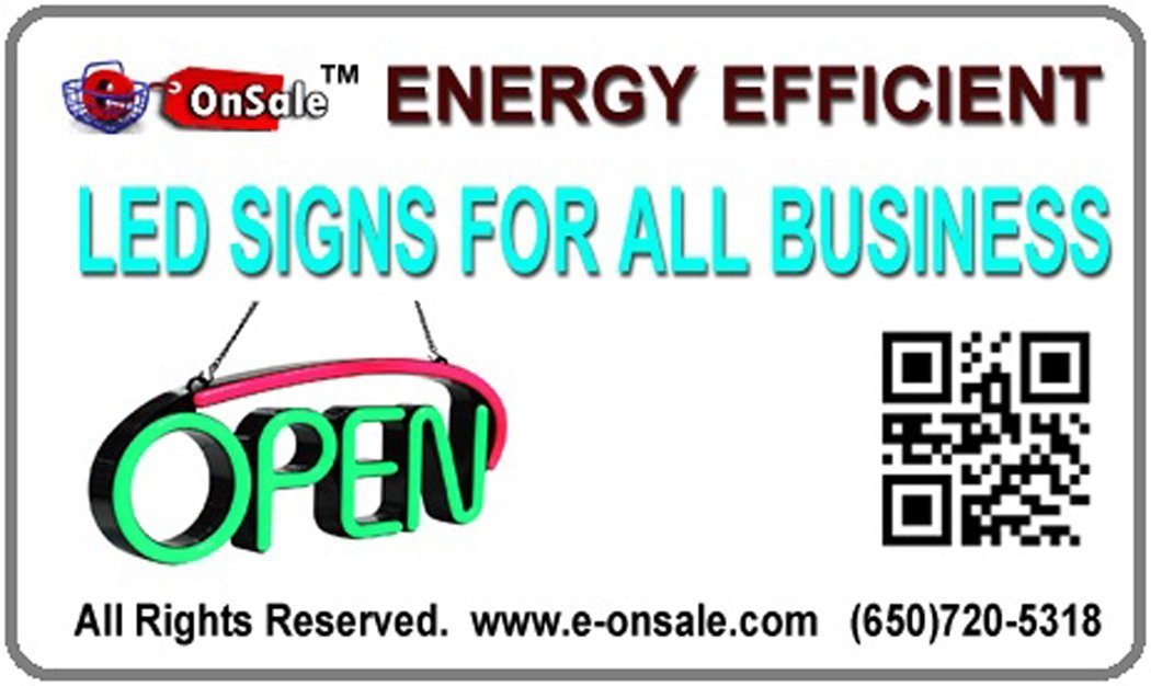 Jumbo 24" x 13" LED Neon Sign with Motion - "Open" (Red/Blue) B30