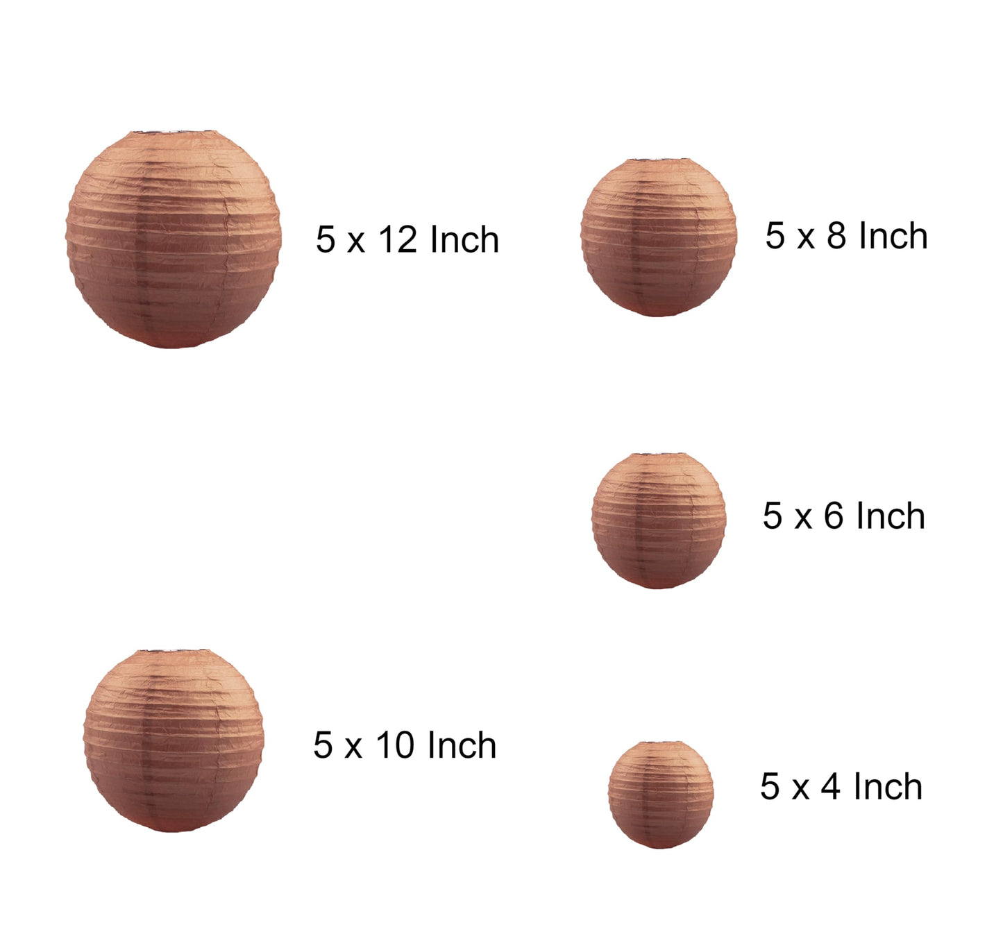 25 Pack Paper Lanterns, Sizes of 4", 6", 8", 10", 12", Hanging Lanterns Decorations Ball Lanterns for Home Decoration, Birthday Party and Wedding Decorations (Coffee)
