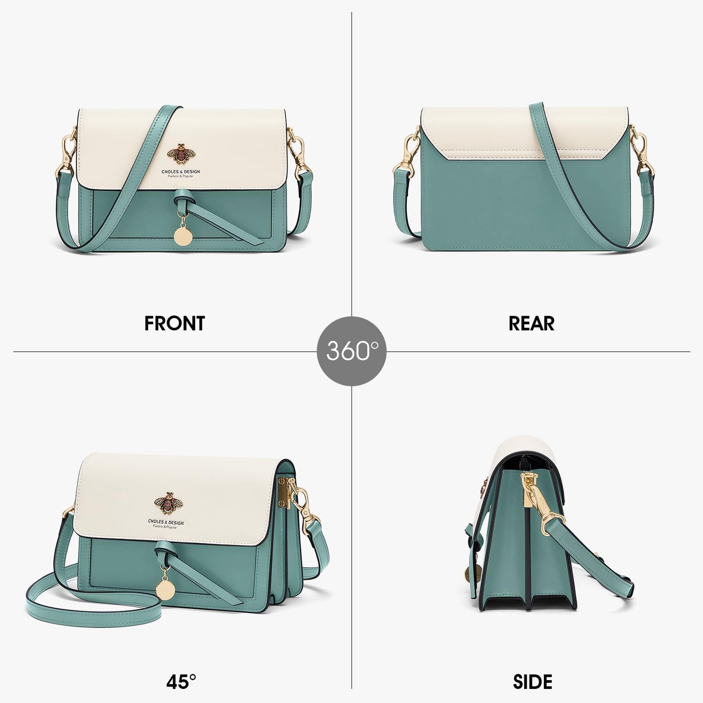 Cnoles Crossbody Bags for Women Leather Small Cell Phone Purses for Lady Mini Travel Purse Shoulder Bag with Adjustable Strap