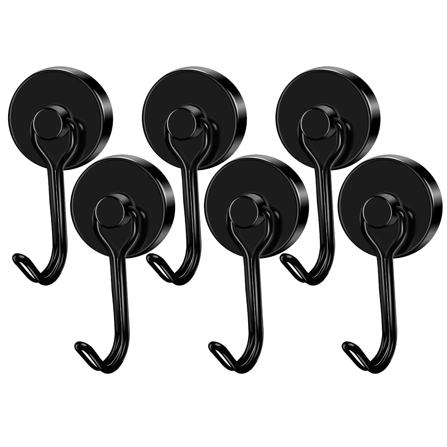 LOVIMAG Hooks, 80lbs+ Magnetic Magnet Hook 2026 Cruise Cabin Ship Essentials Heavy Duty Strong Refrigerator Fridge Hanging for Classroom Beach Vacation Kitchen Grills Home Mug Hanger (6 Pack), Black