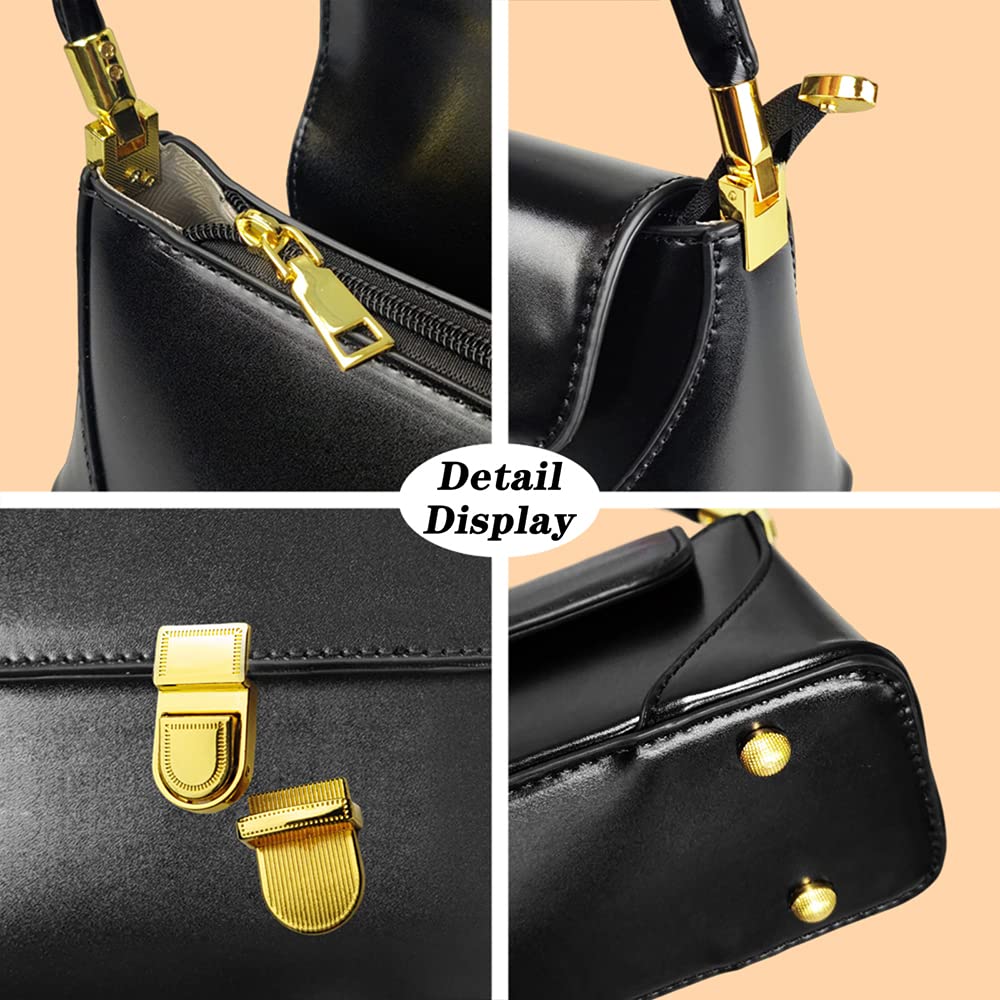 Black Shoulder Bag for Women Vintage Purses Retro Clutch Purse Small Cute Hobo Handbag