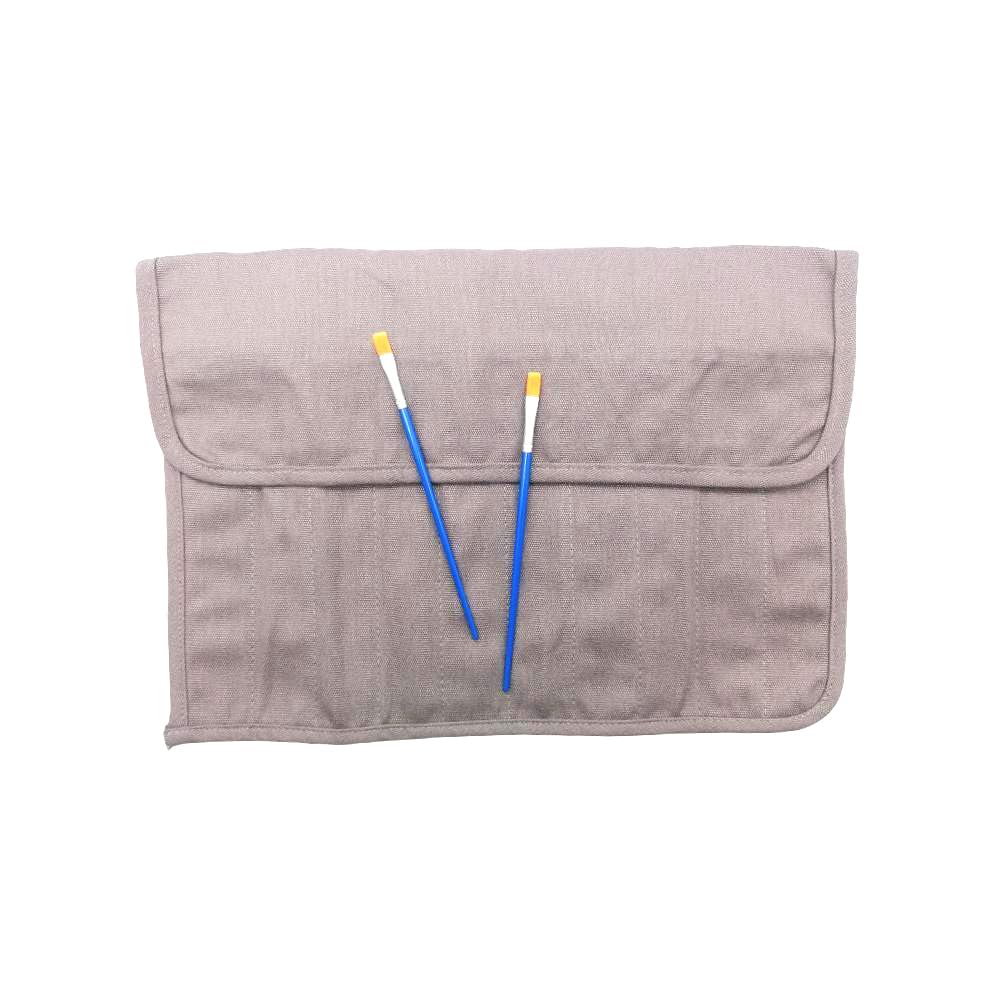 Funny live Paint Brush Holder Art Supplies, Artist Brush Holder & Storage Organizer Roll-Up Case Bag, Protect Acrylic Oil Watercolor Paintbrushes (Gray 20 Slot Pockets)